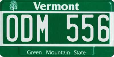 VT license plate ODM556