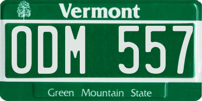 VT license plate ODM557