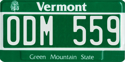 VT license plate ODM559