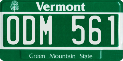 VT license plate ODM561