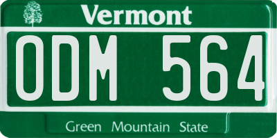 VT license plate ODM564