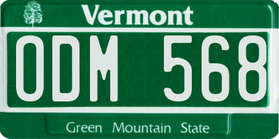 VT license plate ODM568