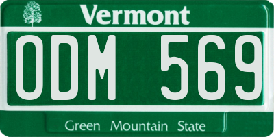 VT license plate ODM569