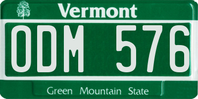 VT license plate ODM576