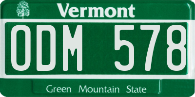 VT license plate ODM578