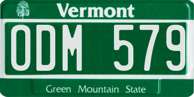 VT license plate ODM579
