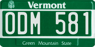 VT license plate ODM581