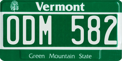 VT license plate ODM582