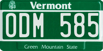VT license plate ODM585