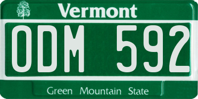 VT license plate ODM592