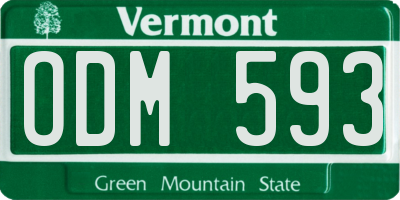 VT license plate ODM593