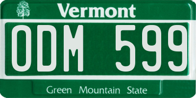 VT license plate ODM599