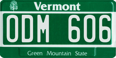 VT license plate ODM606