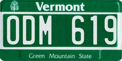 VT license plate ODM619