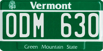 VT license plate ODM630