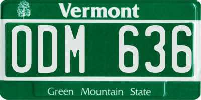VT license plate ODM636
