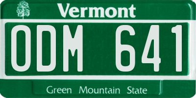 VT license plate ODM641