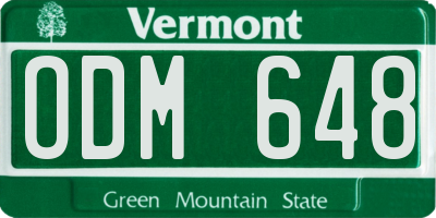 VT license plate ODM648