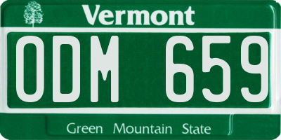 VT license plate ODM659
