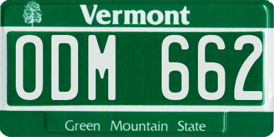 VT license plate ODM662