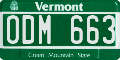 VT license plate ODM663