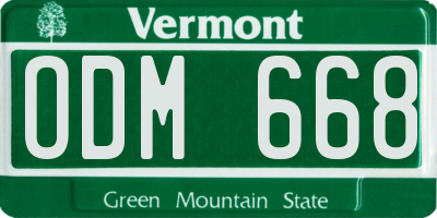 VT license plate ODM668
