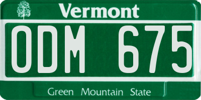 VT license plate ODM675