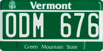 VT license plate ODM676