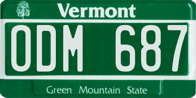 VT license plate ODM687