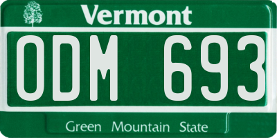 VT license plate ODM693