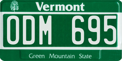 VT license plate ODM695