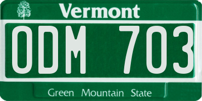 VT license plate ODM703