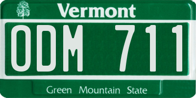 VT license plate ODM711