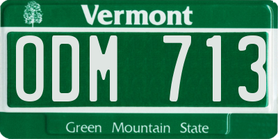 VT license plate ODM713