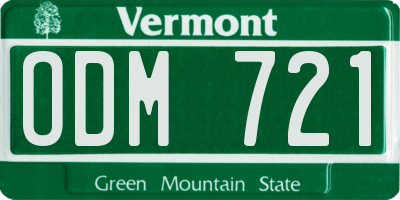 VT license plate ODM721