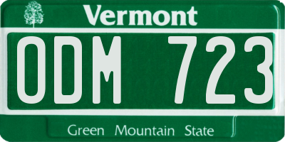 VT license plate ODM723