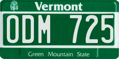 VT license plate ODM725