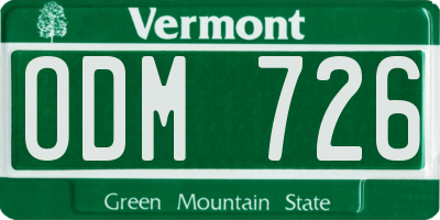 VT license plate ODM726