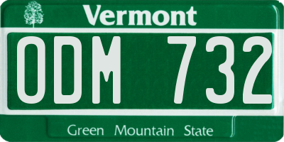 VT license plate ODM732