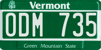 VT license plate ODM735
