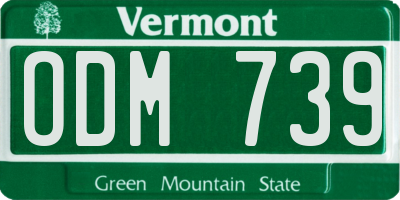VT license plate ODM739