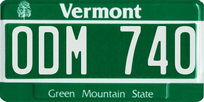 VT license plate ODM740