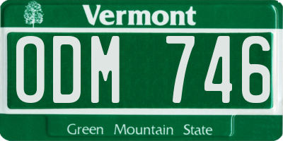 VT license plate ODM746