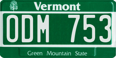 VT license plate ODM753