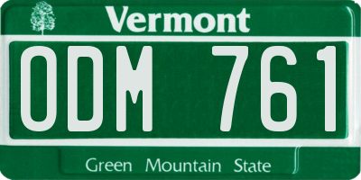 VT license plate ODM761