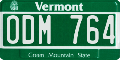 VT license plate ODM764