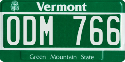 VT license plate ODM766
