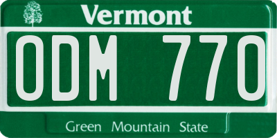 VT license plate ODM770
