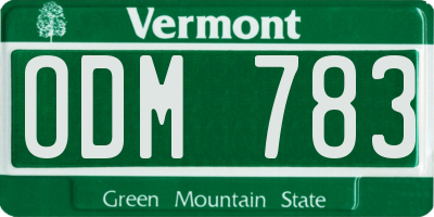 VT license plate ODM783