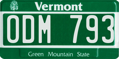 VT license plate ODM793